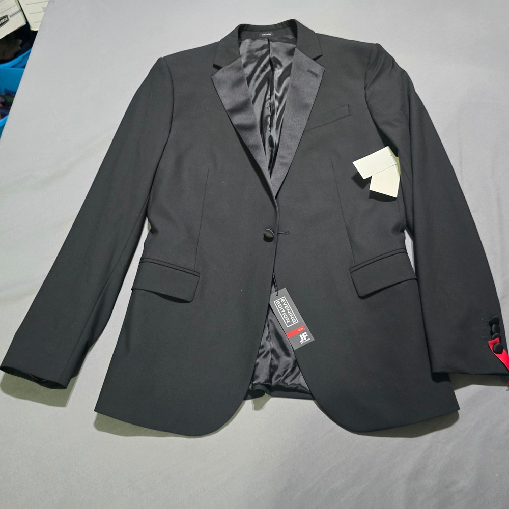 J.Ferrar Tuxedo Jacket Mens 42L Black Slim Fit Evening Edition Peak Lapel Blazer